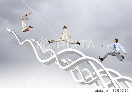 Businesspeople jumping Businesspeople jumping 8290216