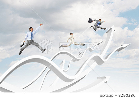 Businesspeople jumping 8290236