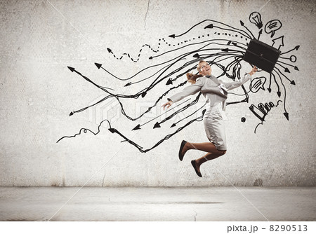 Jumping businesswoman Jumping businesswoman 8290513