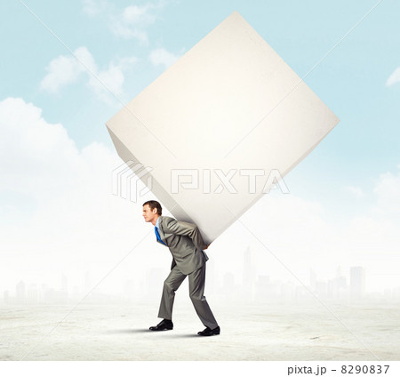 Businessman carrying cube Businessman carrying cube 8290837