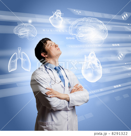 Male doctor thinking Male doctor thinking 8291322