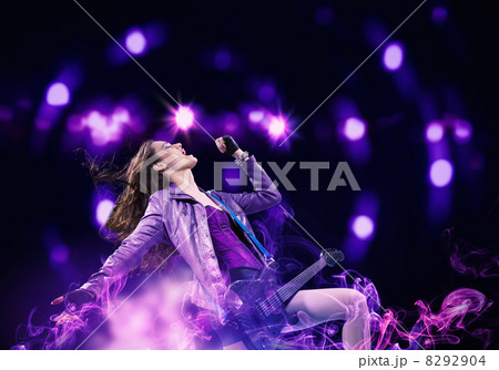 Rock passionate girl with black wings Rock passionate girl with black wings 8292904