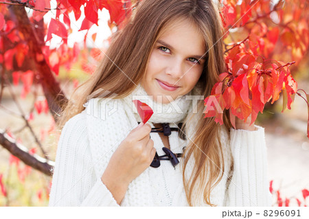 Autumn time. Happy child girl Autumn time. Happy child girl 8296091