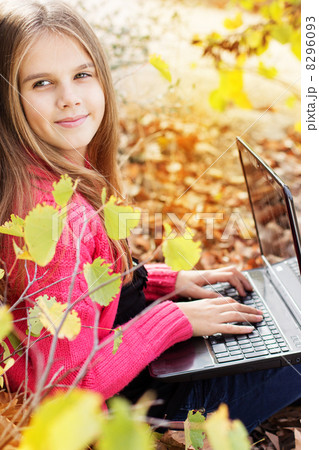 Autumn time. Happy child girl Autumn time. Happy child girl 8296093