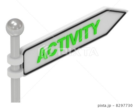 ACTIVITY arrow sign with letters ACTIVITY arrow sign with letters 8297730
