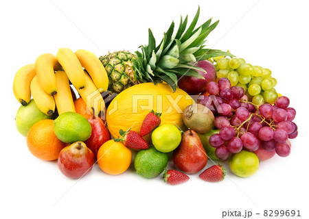 set of fruits isolated on white background 8299691