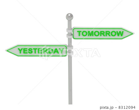 Signs with "YESTERDAY" and "TOMORROW" 8312094