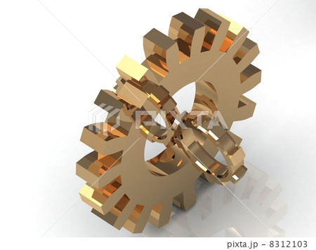 Illustration of three gold gear Illustration of three gold gear 8312103