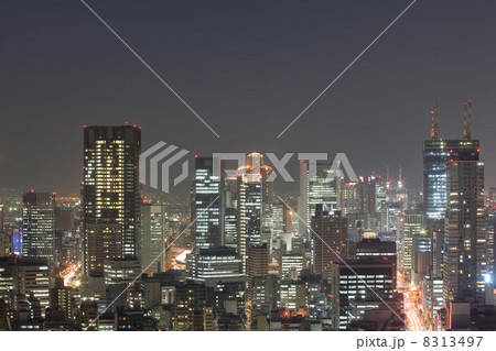 大阪の街並、北区方面の夜景 大阪の街並、北区方面の夜景 8313497