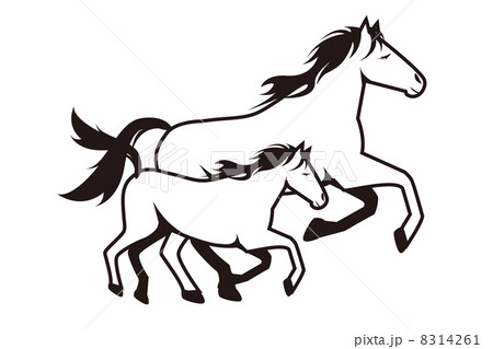 Horse Parent And Child Stock Illustration