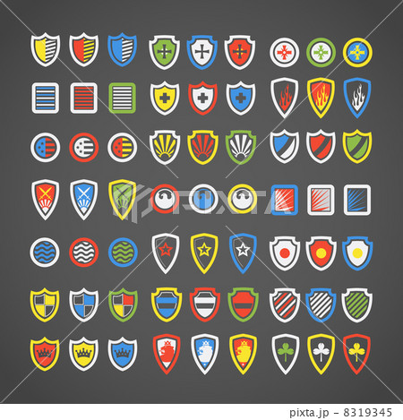 Abstract color arms on shields Abstract color arms on shields 8319345