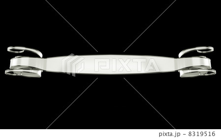 Metallic silver emblem or label with curles isolated Metallic silver emblem or label with curles isolated 8319516