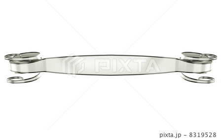 Silver metallic emblem or label with curles isolated Silver metallic emblem or label with curles isolated 8319528