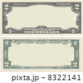 Clear 2 dollar banknote pattern for design purposes 8322141