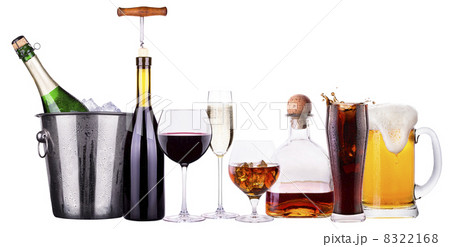 Set of different alcoholic drinks and cocktails 8322168