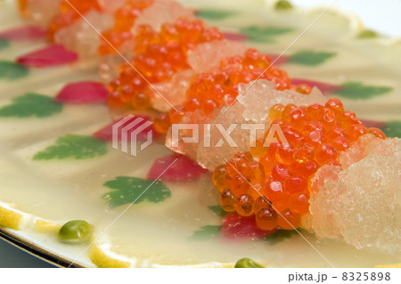 Appetizer from caviar and fish. 8325898