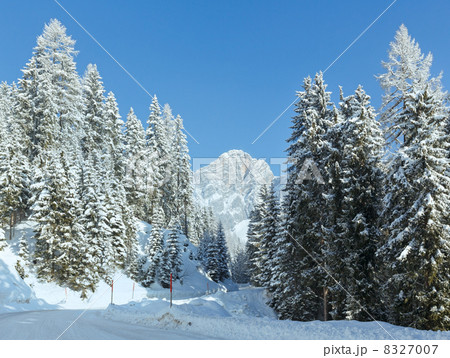 Morning winter mountain landscape 8327007