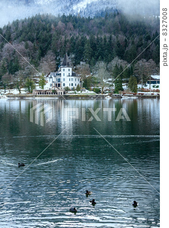 Alpine winter lake view 8327008