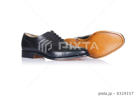 Fashion concept with male shoes on white 8329157