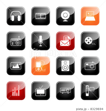 Mass Media icons - glossy series 8329694