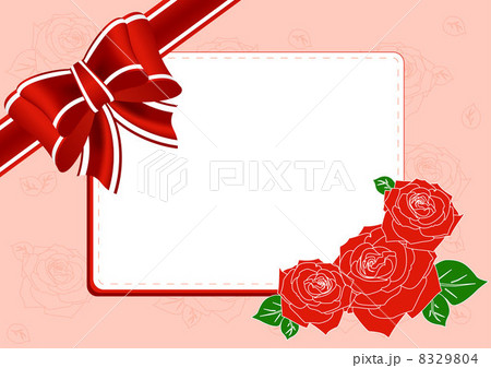 Greeting Card with roses and bow 8329804