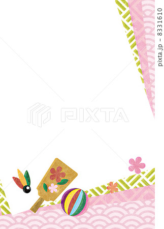 羽子板と鞠の背景素材 8331610