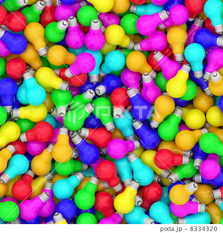 Background composed of many colorful lightbulbs 8334320