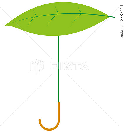 葉っぱの傘のイラスト素材