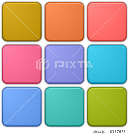 カラースキームの正方形のボタンのイラスト素材