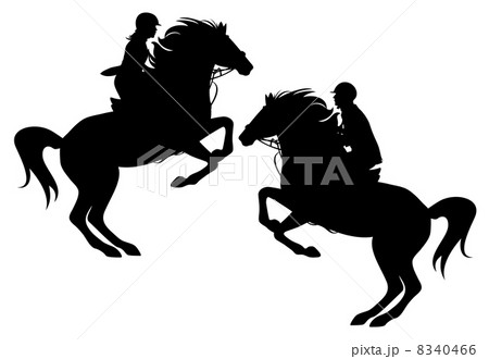 two horsemen detailed vector silhouettes - man and woman two horsemen detailed vector silhouettes - man and woman 8340466