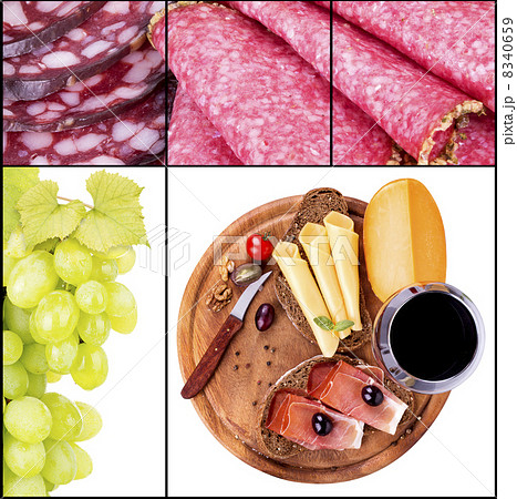 tasty collage with wine and food tasty collage with wine and food 8340659