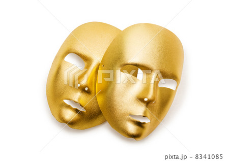 Shiny masks isolated on white background Shiny masks isolated on white background 8341085