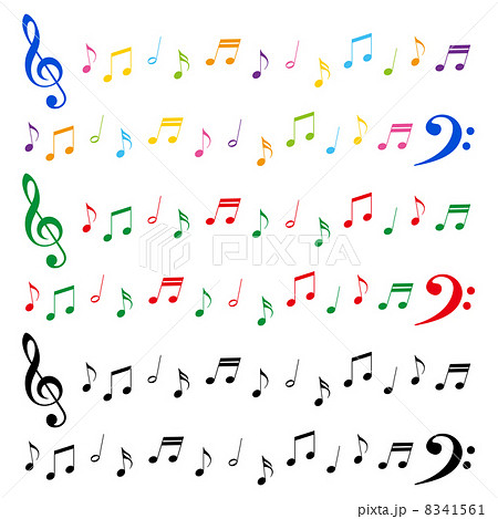 シンプルな音符のイラストのイラスト素材