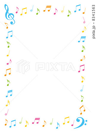 カラフルな音符のフレームのイラスト素材 8341563 Pixta