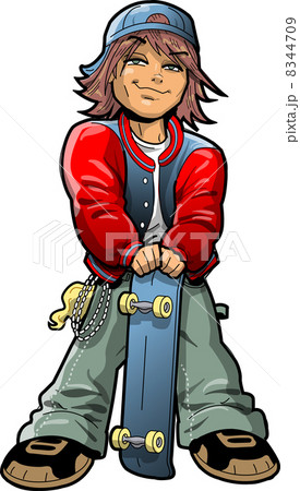 Boy With Skateboardのイラスト素材 [8344709] - PIXTA