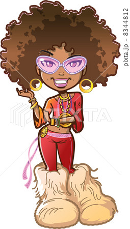Funky Afro Girlのイラスト素材