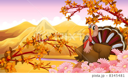 A turkey near the mountain 8345481