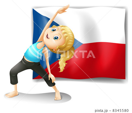 The Czech Republic flag with a girl The Czech Republic flag with a girl 8345580