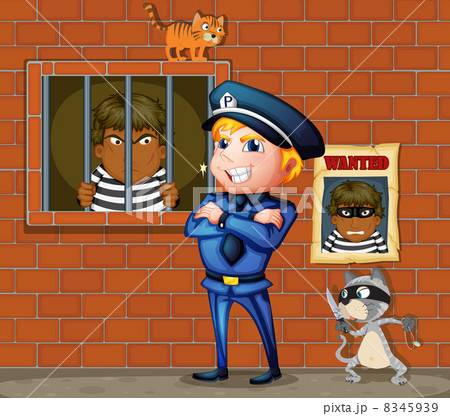 A prisoner at the jail and the policeman 8345939