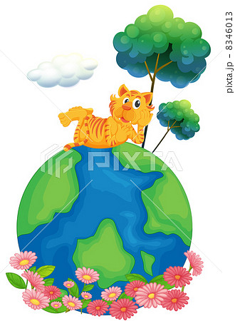 A tiger at the top of a globe 8346013