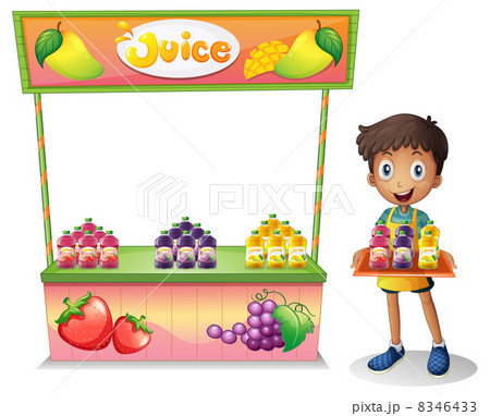 A boy selling fruit juices A boy selling fruit juices 8346433