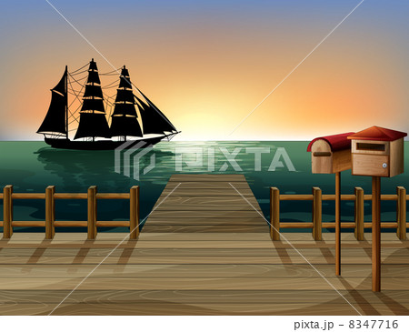 A sunset at the port 8347716