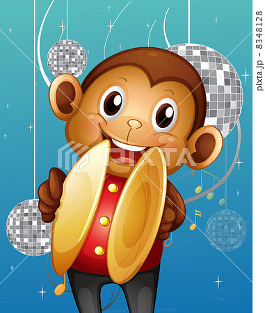 A monkey with cymbals in a disco house A monkey with cymbals in a disco house 8348128