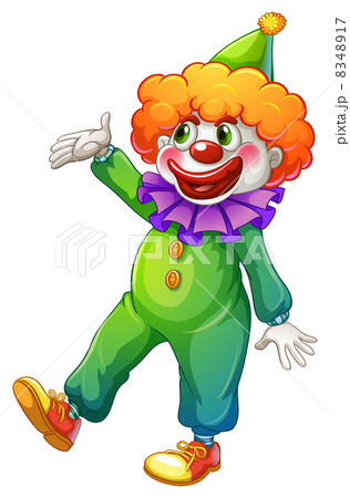 A clown wearing a green costume A clown wearing a green costume 8348917