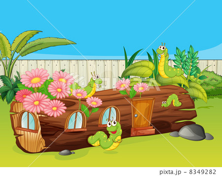 Caterpillars and a wood house Caterpillars and a wood house 8349282