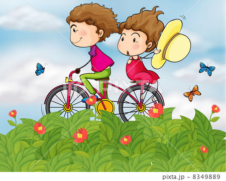 A bike with a girl and a boy A bike with a girl and a boy 8349889