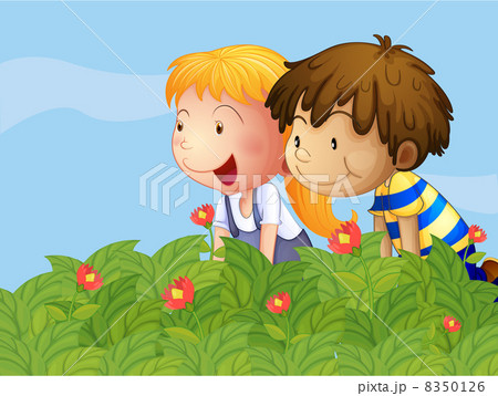 A boy and a girl in the garden 8350126