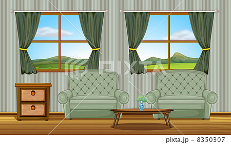 Cushion chairs and a side table 8350307