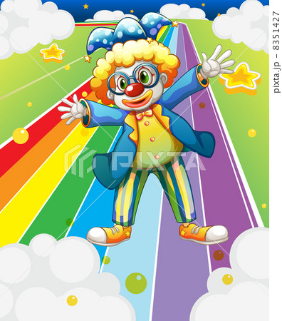 A clown at the colorful road 8351427