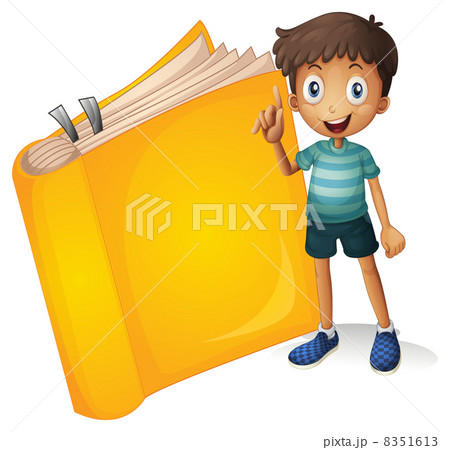 A smiling boy and a yellow book 8351613
